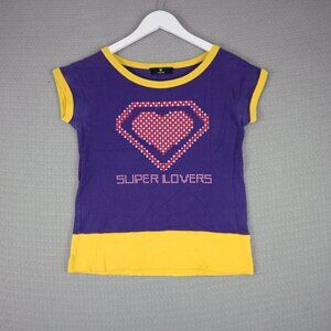 Super Lovers Womens Heart Two Tone Tee Womens